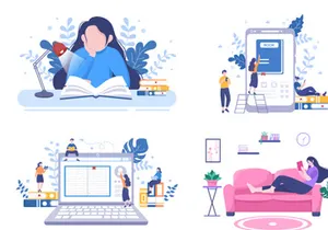 24 Bookstore or Library Illustration