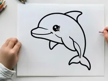 Cute dolphin jumping wave vector illustration flat design