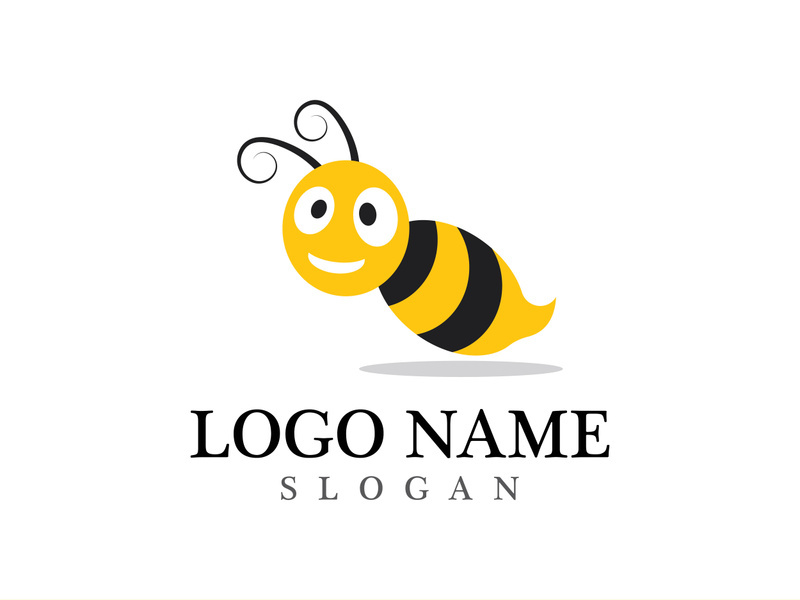 Bee logo vector icon illustration design
