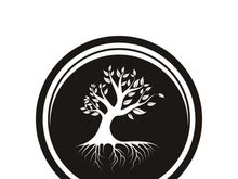 Root Leaf Family Tree of Life Oak Banyan Maple Stamp Seal Emblem Label logo design vector