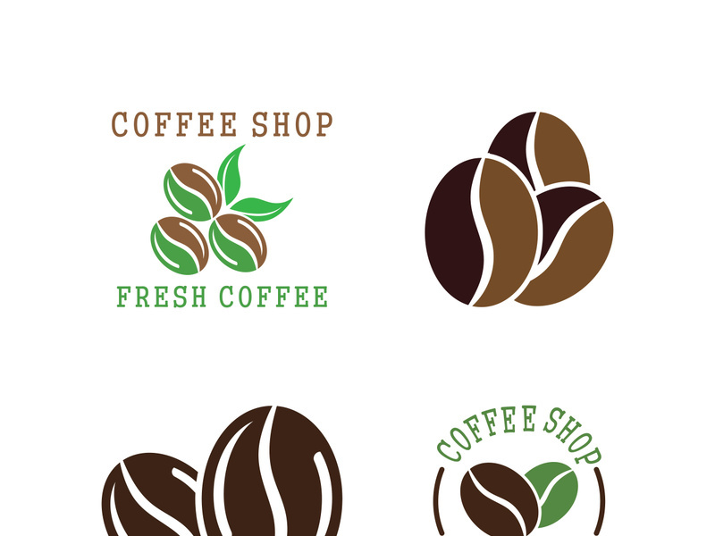 Coffee bean icon vector illustration template