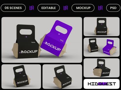 Food Container with Holder Mockup