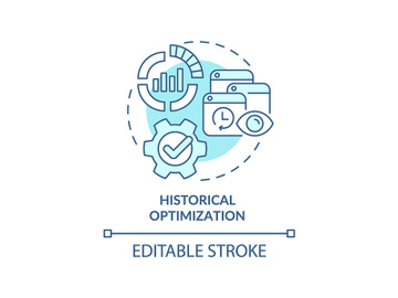 Historical optimization turquoise concept icon preview picture