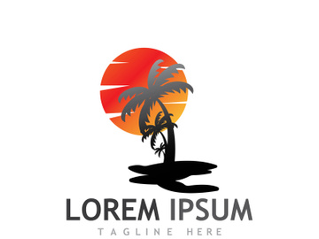 Summer palm tree logo design. preview picture