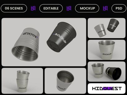 Metal Bucket Mockup
