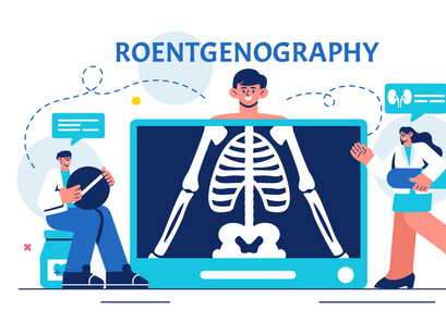 18 Roentgenography Vector Illustration