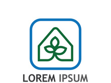 Natural green leaf logo.