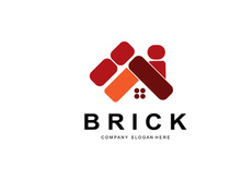 Bricks Logo Design, Material Stone Illustration Vector, Building Construction Icon