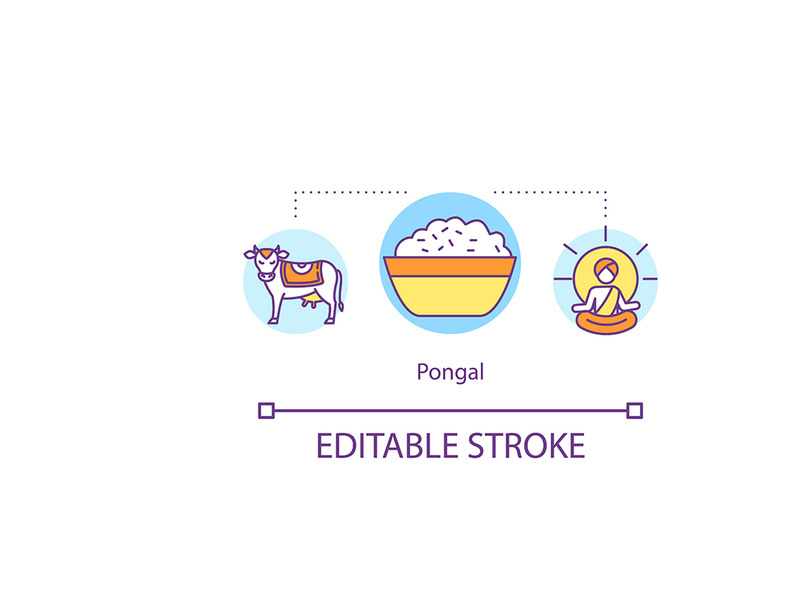 Pongal concept icon