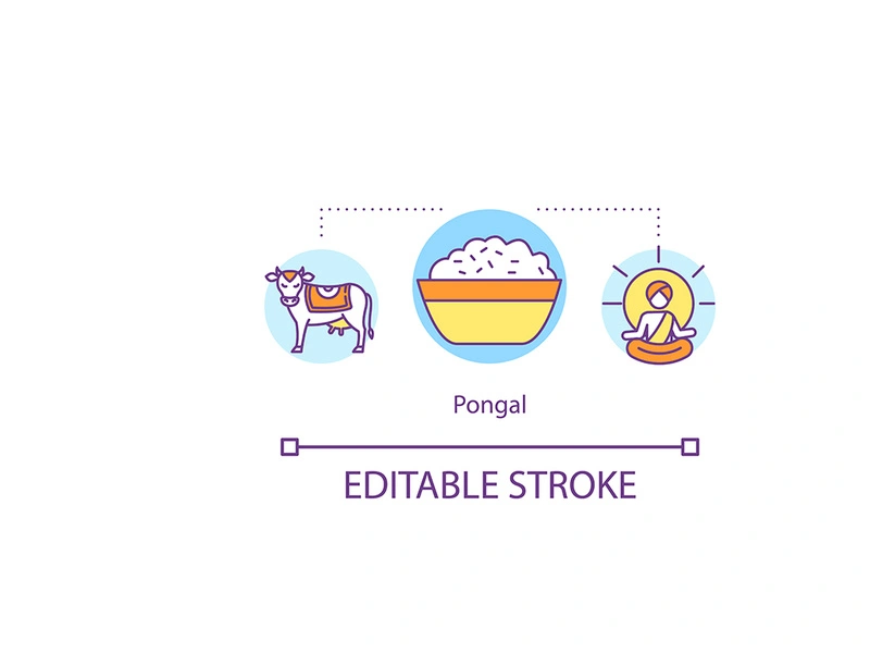 Pongal concept icon