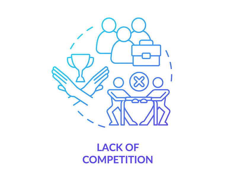 Lack of competition blue gradient concept icon
