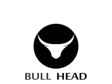 Retro vintage bull head horns logo design. preview picture