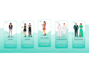 Booking onboarding mobile app screen vector template preview picture