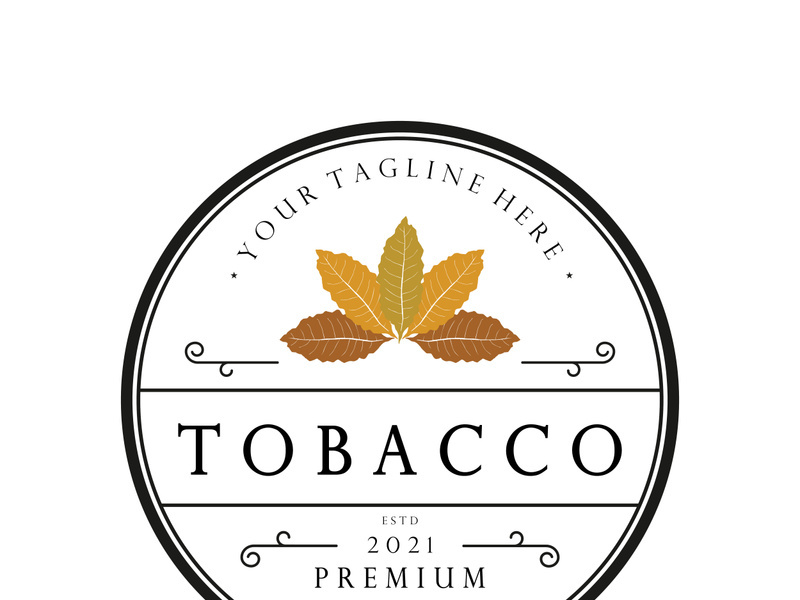 tobacco leaf logo,tobacco field and tobacco cigarette logo .With easy and simple editing.