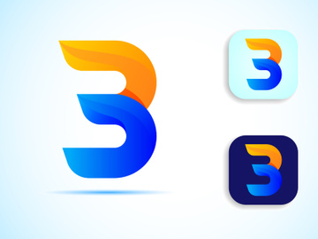 Abstract initial alphabet B logo design. Multi-color gradient letter icon vector illustration. preview picture
