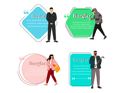 Quotes template with illustrations bundle