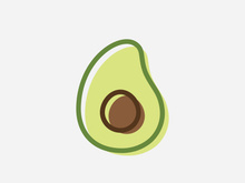 Avocado fruit logo template, healthy food symbols