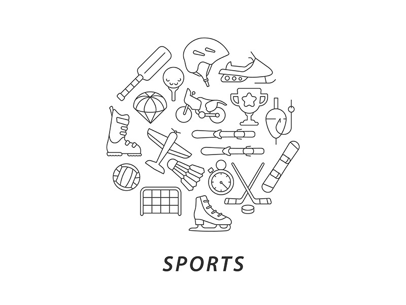 Sports abstract linear concept layout with headline