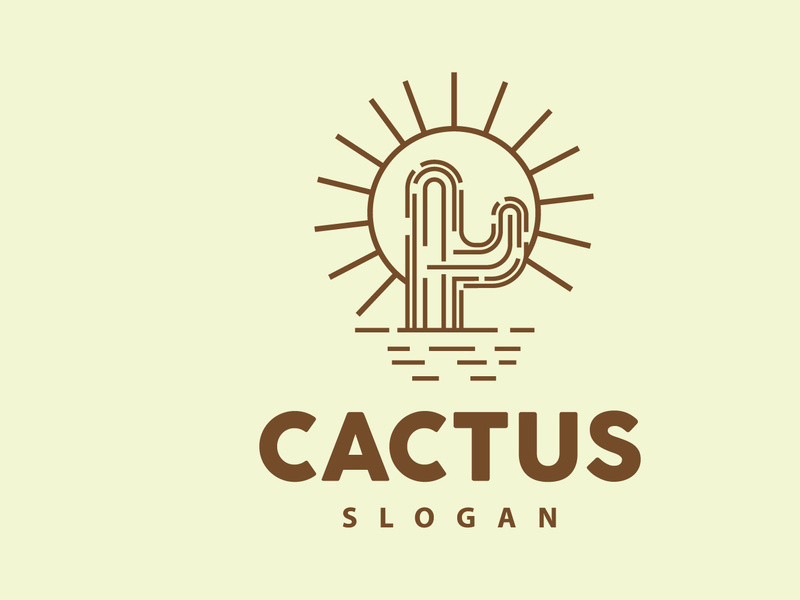 Cactus Logo, Desert Green Plant Vector