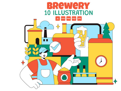 10 Brewery Production Process Illustration