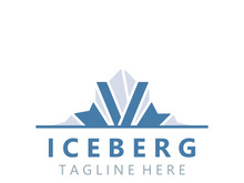 Iceberg Logo Design,simple ice mountain landscape Template vector Illustration