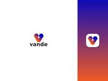 Lettermark Logo - Letter V Logo - Gradient Logo - Business Logo Design