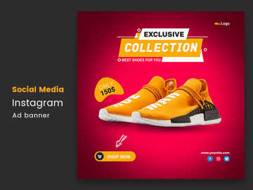 Shoe sale social media Instagram template preview picture