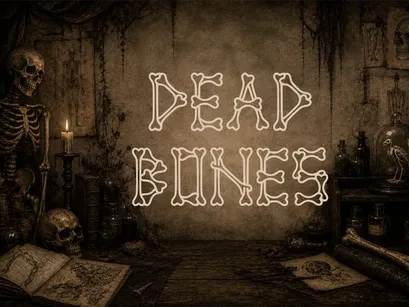 GRIMBONE – Spooky Skeletal Decorative Font
