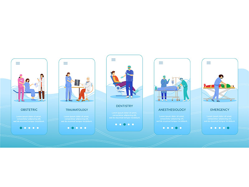 Medicine and healthcare onboarding mobile app screen template