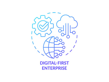 Digital-first enterprise blue gradient concept icon preview picture