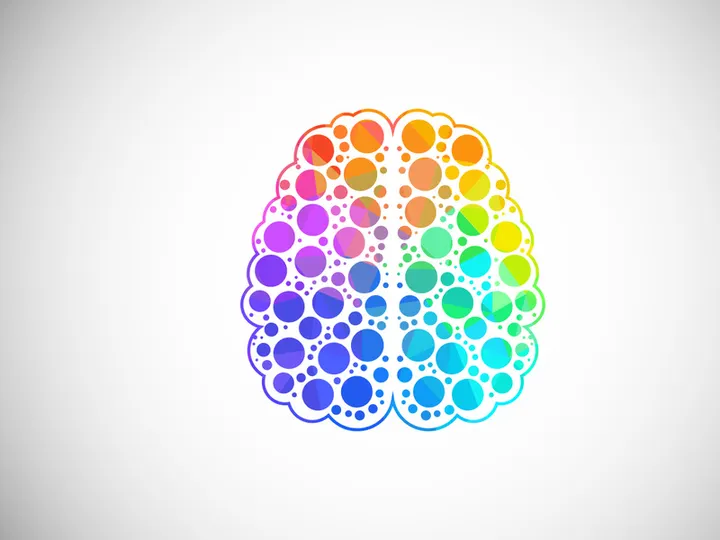 Modern low poly style brain logo design, Geometric and triangle brain logo icon sign symbol.