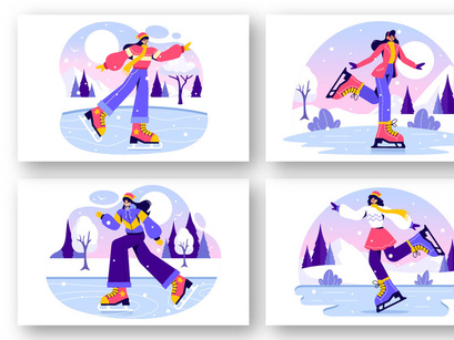 9 Ice Skating Illustration