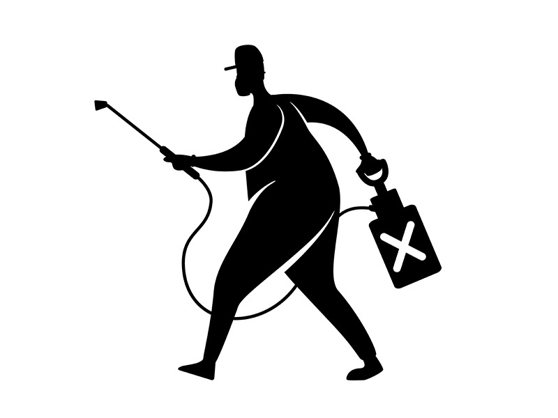 Disinfection black silhouette vector illustration