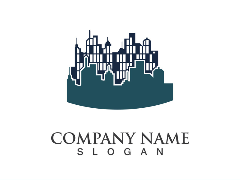 Modern city skyline vector illustration in flat design