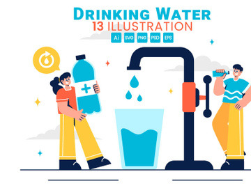 13 Drinking Water Illustration preview picture