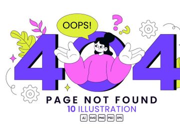10 404 Error Vector Illustration preview picture