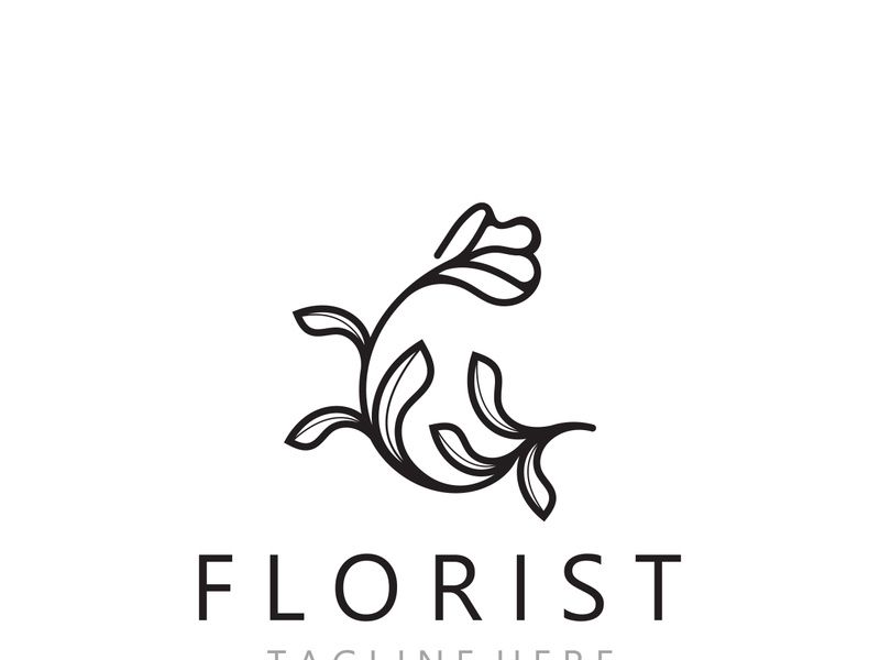 Flower logo design Floral emblem. Cosmetics, Spa, Beauty salon identity, Boutique and wedding invitations