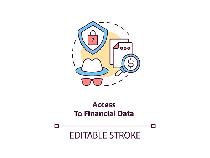 Access to financial data concept icon