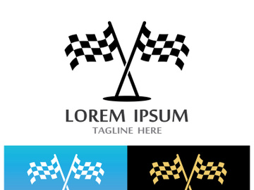 Creative and modern racing flag logo design. preview picture