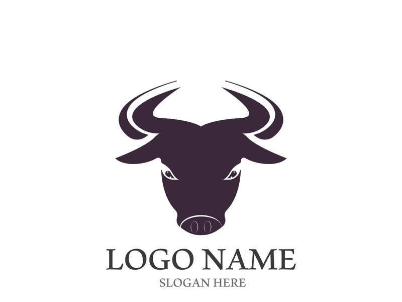 Bull head logo vector icon design illustration