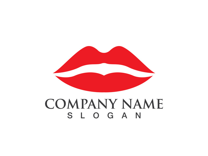 Lips woman logo and symbol vector