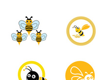 Bee logo vector icon illustration design