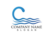 water wave logo design template