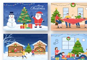 26 Merry Christmas and Happy New Year Illustration