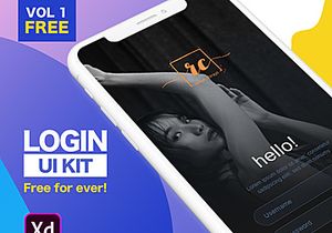 App Login Free UI Kit XD