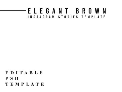 Elegant Brown - Instagram Stories Template