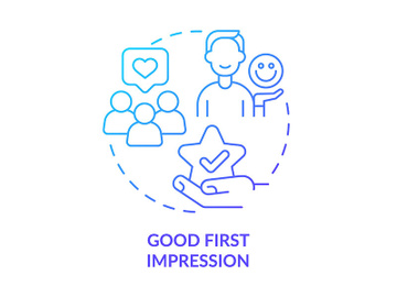 Good first impression blue gradient concept icon preview picture