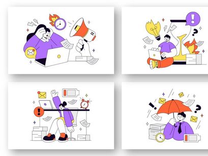 10 Work Burnout Illustration