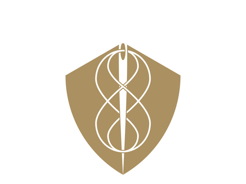 Tailor logo icon illustration template combination of buttons for clothes, thread and sewing machine, for clothing product design