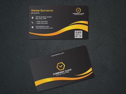 BUSINESS CARD GOLD WAVE DESIGN